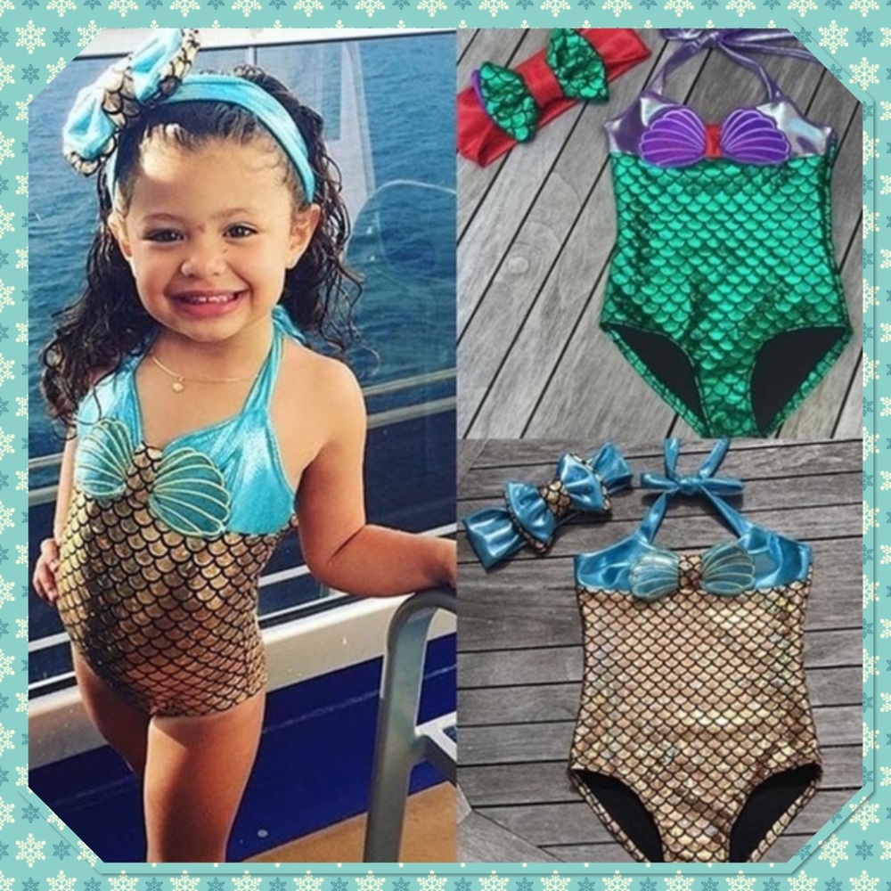 🎉NWT🎉Little Mermaid Bathing Suit🎉Blue & Gold🎉